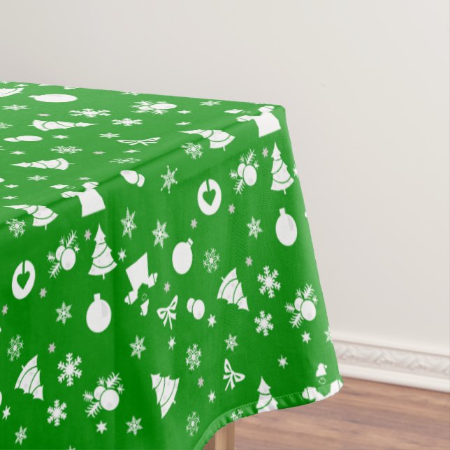 Beau motif de Noël sur nappe verte (In Situ)