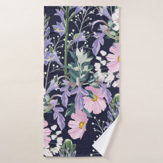 Beau motif de printemps transparent avec fleur sau