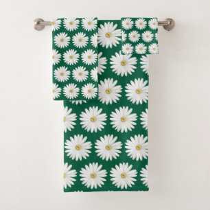 Beau Motif Fleur de marguerite sur Hunter Green