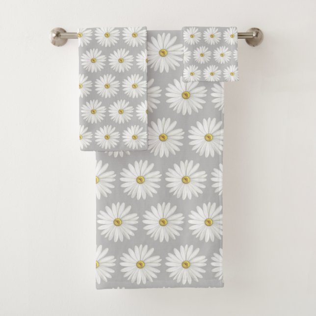 Beau Motif Fleur marguerite sur gris clair (En situation)