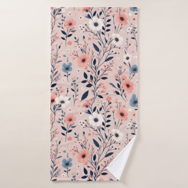Beau motif floral (Serviette de bain)