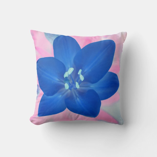 Beau Neon bleu Lily Coussin Coussin (Recto)