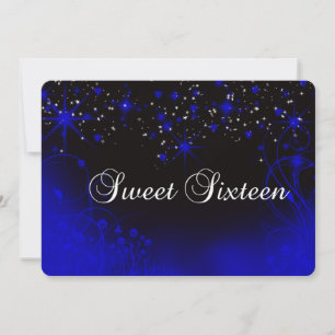 Beau Néon violet, Étoiles, Sweet 16 Invitation
