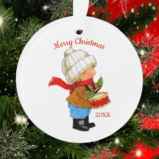 Beau Noël Tot Drummer Boy Acrylique Ornement