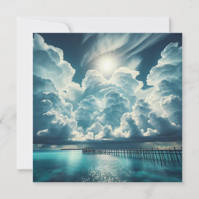 Beau Océan, Dock et nuages fluides (Devant)