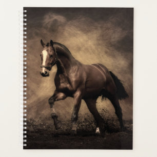 Beau oreiller à lancer de cheval brun
