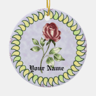 Beau ornement rose rouge