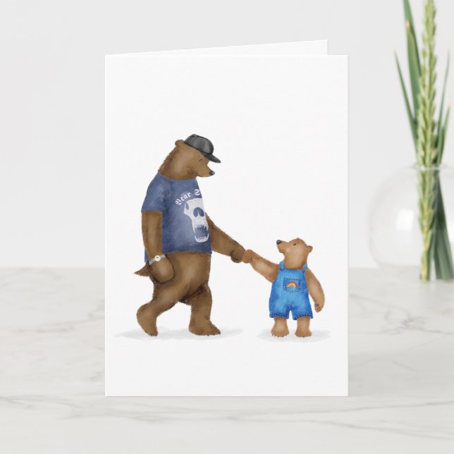 Beau ours et ours blanc carte (Devant)