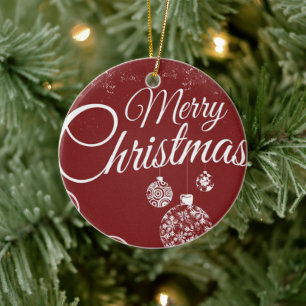 Beau papier peint rouge avec décorations de Noël