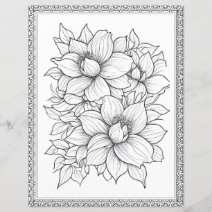 Beau papier scrapbook de coloriage floral