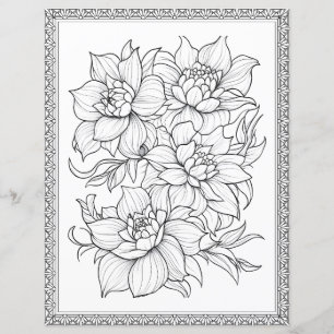 Beau papier scrapbook de coloriage floral