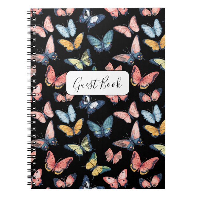 Beau Papillon coloré Imprimer livre d'invité (Devant)