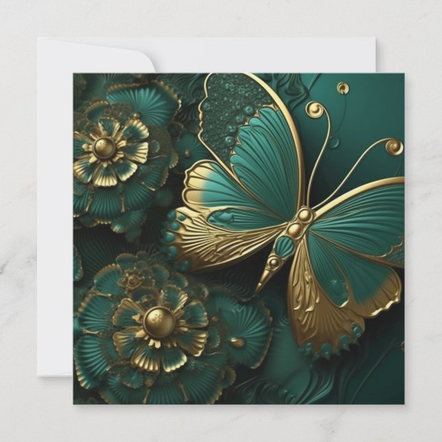 Beau Papillon Deep Green & Gold (Devant)