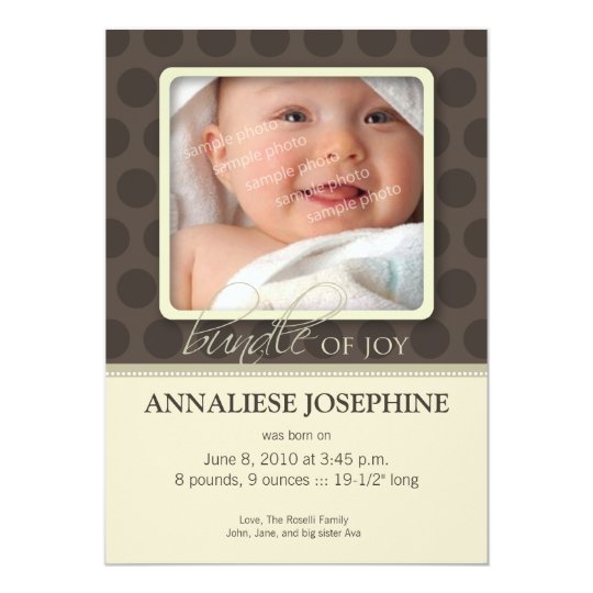 Beau paquet de faire-part de naissance de joie : :