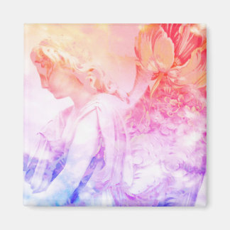 Beau Pastel Floral Angel Guardian aimant