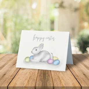 Beau Pastel Joyeux Bunny de Pâques Simple Classiqu