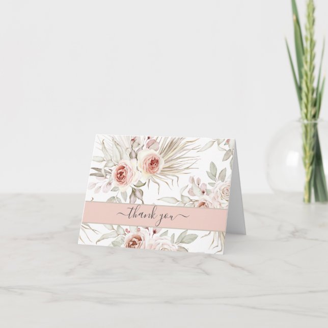 Beau Pastel Rose Floral, Merci (Devant)