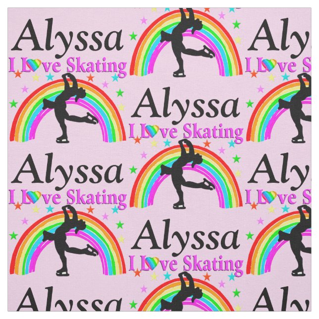 BEAU PERSONNALISÉ J'AIME LE TISSU DE SKATING (Échantillon)