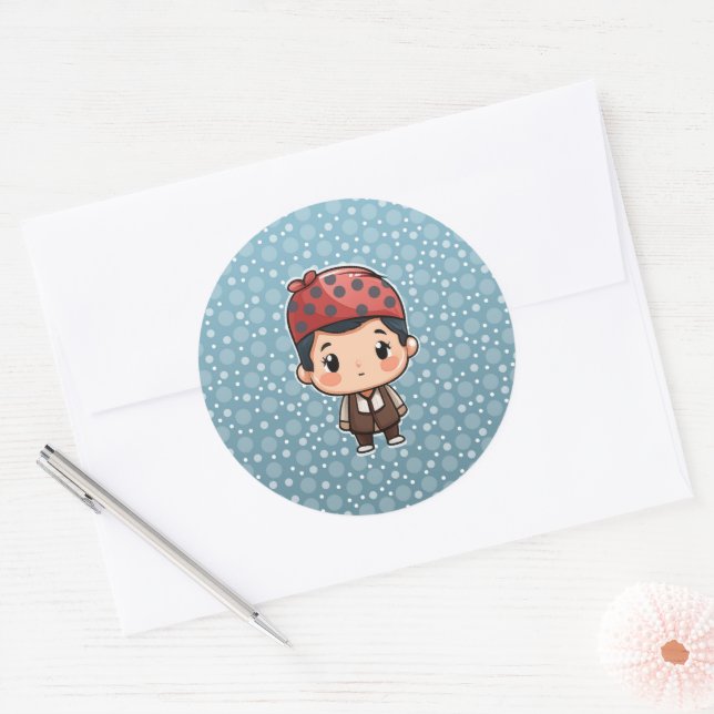 Beau petit autocollant garçon (Enveloppe)