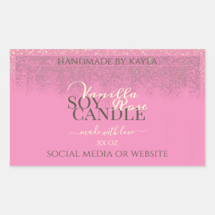 Beau Pink Produit Emballage Étiquette Gold Frame