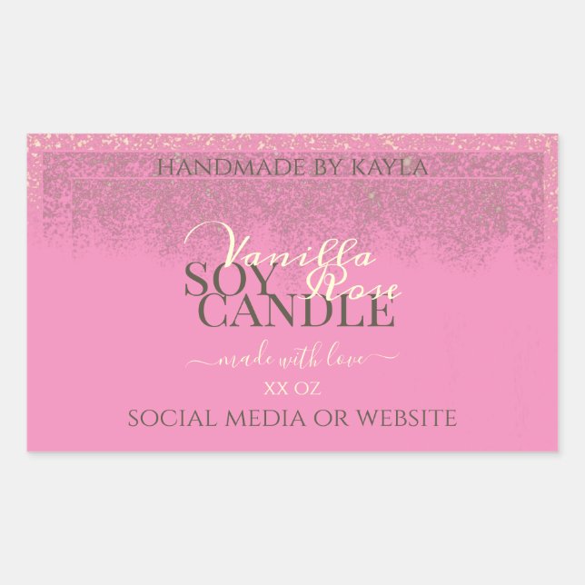 Beau Pink Produit Emballage Étiquette Gold Frame (Devant)