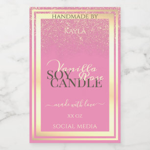Beau Pink Produit Emballage Étiquette Gold Frame