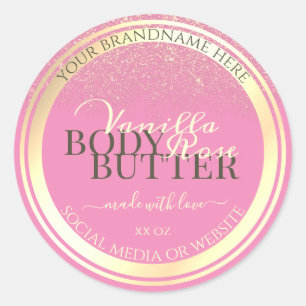 Beau Pink Produit Emballage Étiquette Gold Frame