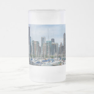 Beau port de Chicago Frosted Glass Beer Mug
