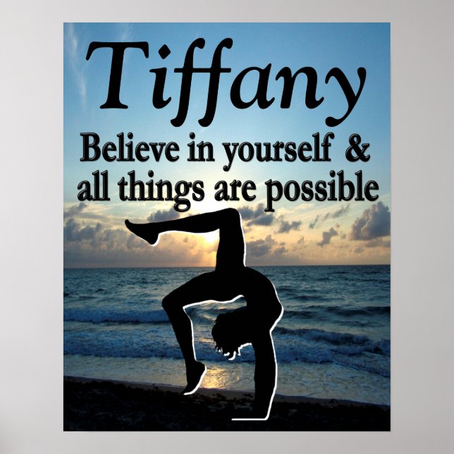 BEAU POSTER PERSONNALISÉ DE FILLE DE GYMNAST (Devant)