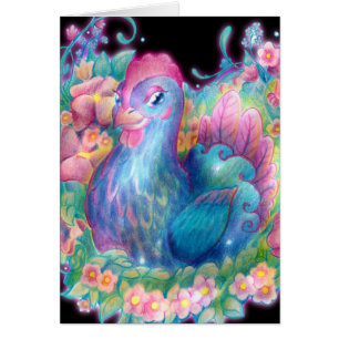 Beau poulet et fleurs