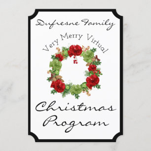 Beau programme de Noël virtuel Invitation