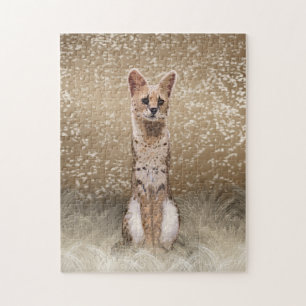 Beau Puzzle de chat Serval Africain Sauvage