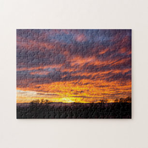 Beau puzzle de coucher du soleil