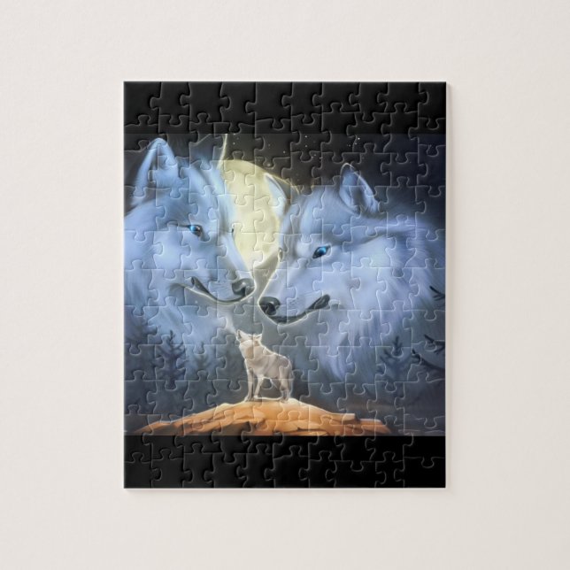 beau puzzle de loups blancs (Vertical)