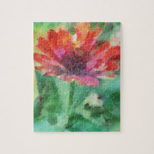 Beau puzzle peint d'image de fleur