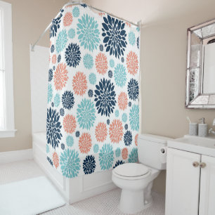 Beau rideau de douche Floral Design