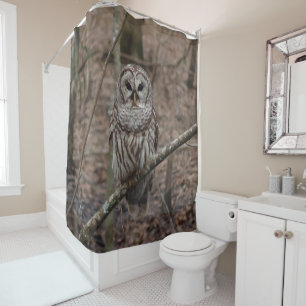 Beau rideau en douche d'impression de hibou barré