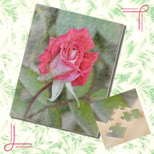 Beau Rose dans Nature Flower Art Puzzle