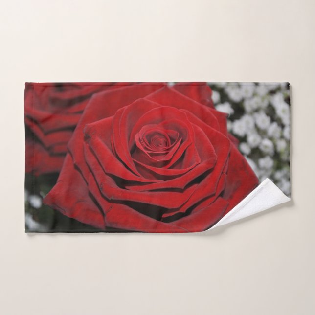 Beau rose rouge (Serviette à main)