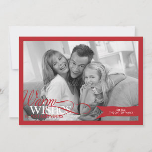 Beau Ruban Noël / Carte photo de vacances