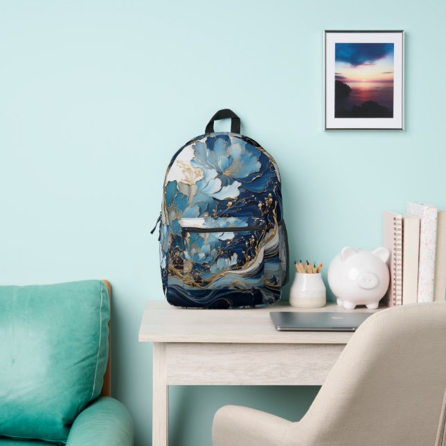 Beau sac à dos sur mesure Bleu et Or (Insitu)