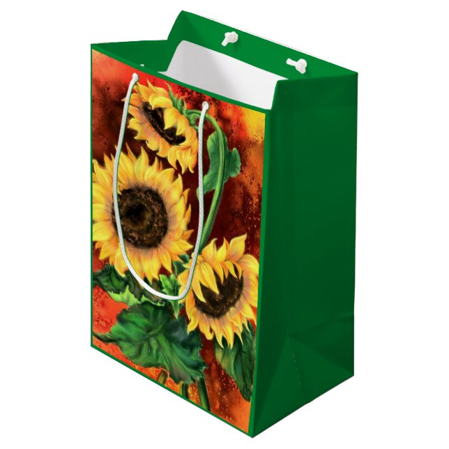 Beau Sac cadeau Sunflower (Devant Angle)