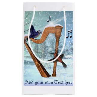 Beau sac de cadeau d'harpe d'hiver
