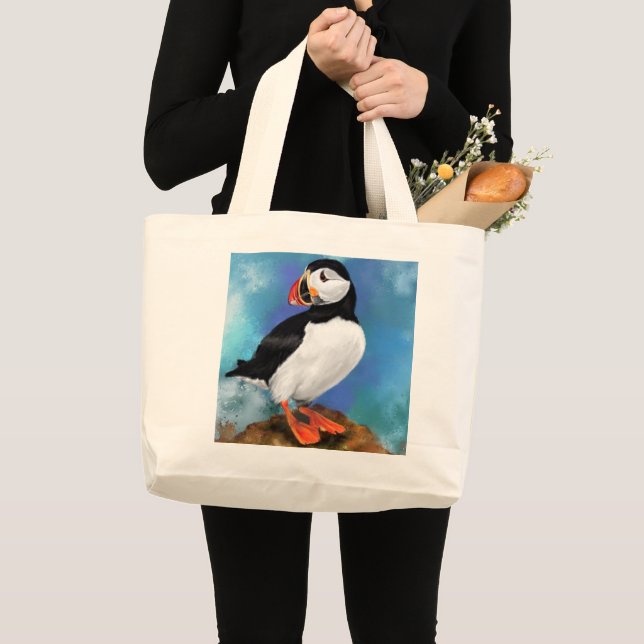 Beau Sac fourre-tout de Peinture d'Oiseaux de Puff (Devant (produit))
