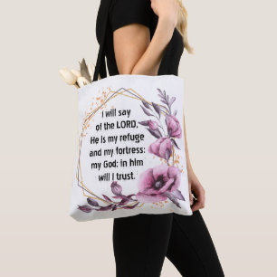 Beau Sac fourre-tout floral Psaume 91