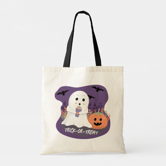 Beau Sac fourre-tout Halloween Ghost Trick or Trea (Dos)