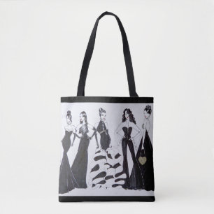 Beau sac fourre-tout noir et blanc à mode