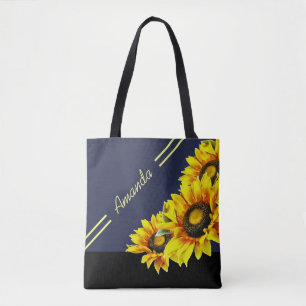 Beau sac fourre-tout personnalisé à tournesol