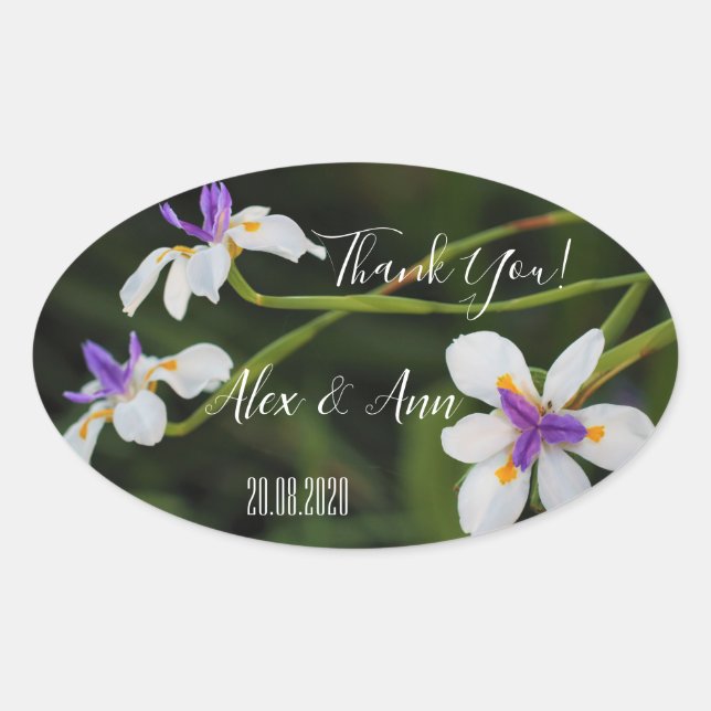 Beau Sauvage Iris Fleurs de mariage Favor Sticker (Devant)