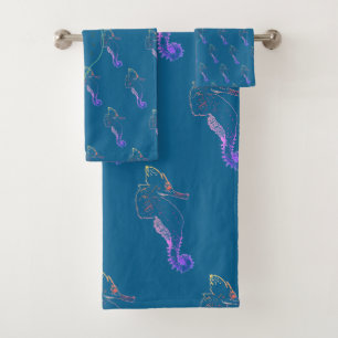 Beau Seahorses Serviette de bain ensemble